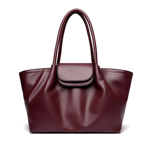 2025 công suất lớn đa năng túi Tote giản dị cho phụ nữ túi xách với túi Vai Xếp Li da mềm - Product Image 3