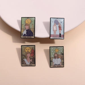 Personalizable Mujer Cantante <span class=keywords><strong>Tarot</strong></span> Tarjeta Esmalte Pins Divertido Sol Chica Broches Solapa Insignias Fundido Técnica Recuerdo Regalo para Amigos - Product Image 4