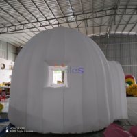 Tente dôme gonflable blanche personnalisée, stand gonflable incurvé pour événements extérieurs, kiosque de vente pop-up
