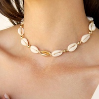 Colliers de mode personnalisés avec pendentifs, collier ras-du-cou en coquillage de cowrie marin, accessoires de mode personnalisés, collier de mode, collier Corie
