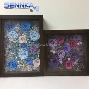 wholesale variety of stabilized carnation flower Artificial preserved rose in photo frame