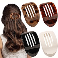 Grande pince à cheveux plate ovale en plastique, motif léopard mat, antidérapante, forte adhérence pour le coiffage, adaptée aux cheveux volumineux