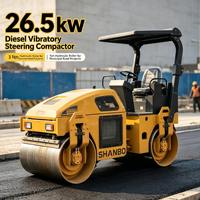 Compacteur à rouleaux diesel robuste et économique de 26,5 kW avec direction vibrante, rouleau hydraulique de 3 tonnes pour projets routiers municipaux