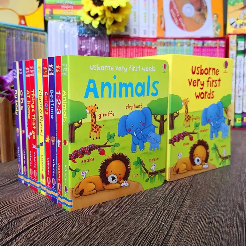10 Tập Usborne từ đầu tiên tông từ sách cho trẻ sơ sinh Toddler Học Tiếng Anh