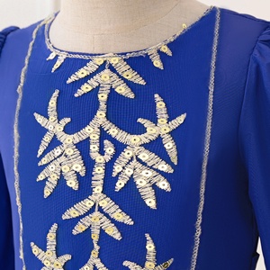 Modest Muslim Kids Evening Banquet <strong>Blue</strong> <strong>Dress</strong> High Quality Front Sequin Luxury Color <strong>Dresses</strong> for Children CD011 - Product Image 3