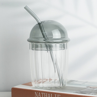 Tasse à café en verre borosilicaté transparent résistant à la chaleur de 450ml conçue sur mesure tasses en verre de paille pour le café glacé