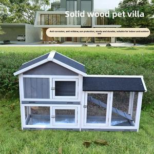 Cage à lapins en bois massif, abri extérieur résistant aux intempéries pour lapins, poulets, canards, pigeons, <span class=keywords><strong>enclos</strong></span> pour animaux de compagnie toutes saisons - Product Image 2