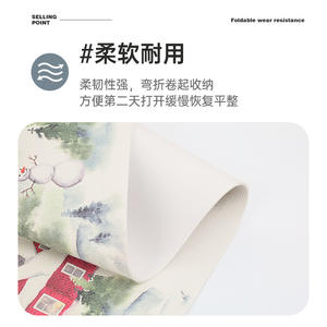 Set de table carré de style nordique, dessin animé, anti-huile, imperméable, antidérapant, écologique, pour usage domestique - Product Image 5