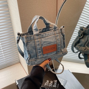 Bolso Bandolera Mini Retro de Moda para Mujer, Cierre de Cremallera, Aislado, de Mezclilla, con Forro de Poliéster, Venta al Por Mayor - Product Image 6