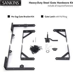 Sankins 2 bộ chống sag cổng góc Brace Bracket Heavy Duty cổng khung Kit với tự khóa cổng Latch - Product Image 2