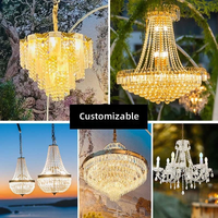 Lustre en cristal moderne pour événements de luxe, décorations de scène, lampes suspendues pour mariages en extérieur