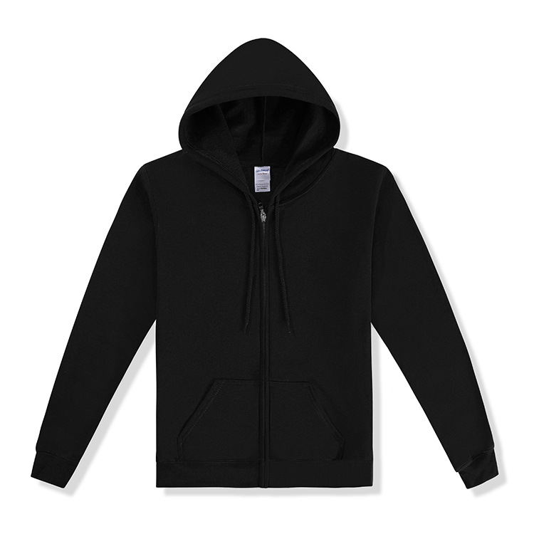 2020 mens custom plain gym black fabric unisex hoodie jacket men high quality boy's casual blank full face zip up zipper hoodies