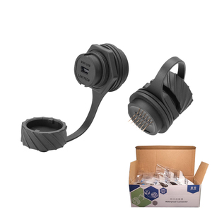 Connecteur étanche IP68 LSHITECH M20.8 à baïonnette, <span class=keywords><strong>prise</strong></span> <span class=keywords><strong>femelle</strong></span> <span class=keywords><strong>mini</strong></span> <span class=keywords><strong>USB</strong></span> à <span class=keywords><strong>souder</strong></span> - Product Image 1