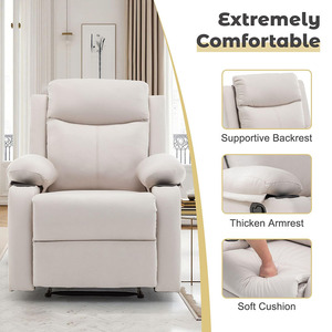 <span class=keywords><strong>Fauteuil</strong></span> inclinable manuel simple pour adultes, pivotant à 360°, en tissu rembourré, robuste, pour salon - Product Image 4