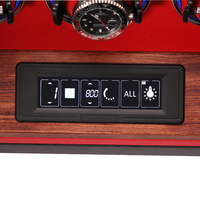 Remontoir de montre automatique artisanal 4 emplacements avec lecteur d'empreintes digitales, boîte de rangement en bois pour montres, présentoir vertical, écran tactile LED personnalisé