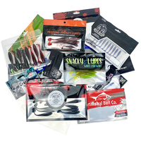 Emballage personnalisé pour leurres de pêche, sacs souples transparents pour leurres souples avec plateau blister, emballage en coquille, sac durable et transparent pour leurres de pêche