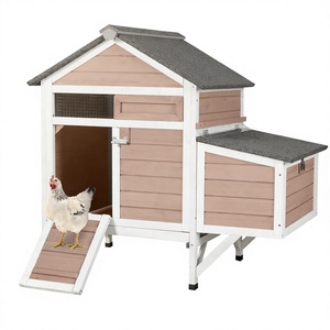 Gallinero de Madera Impermeable con 2 Nidos, Cierres a Prueba de Animales Salvajes, Diseño Elevado, Barra de Descanso, Para Todas las Estaciones, Jardín y Granja Urbana - Product Image 1