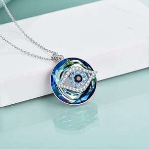 Collar de Ojo Turco con Microdiamantes, Cadena de Clavícula de Aleación Galvanizada, Estilo Minimalista, Joyería de Regalo - Product Image 1