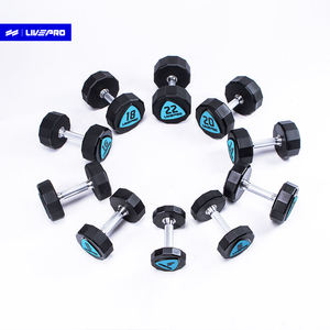 Mancuernas de uretano LIVEPRO, equipo de ejercicio, mancuernas de cabeza de 12 lados, mancuernas redondas de PU comerciales para el hogar, 2-50 kg - Product Image 1