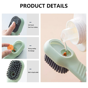 CleaningBrushSoft Bristled Liquid Shoe Brush Long Handle Brush Clothes BrushShoe Clothing Board Brush Household Cleaning <b>Tool</b> - Product Image 5