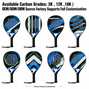 Set de Raquetas de Pádel Termoformadas con Superficie 12K Personalizadas, 1 Raqueta con Bolsa y Pelotas, Raqueta de Pádel con Núcleo de EVA - Product Image 2