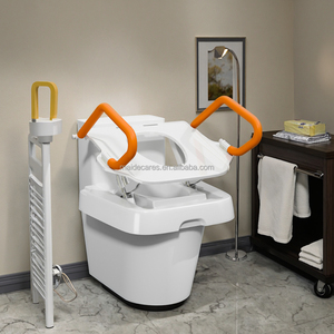 Chaise élévatrice de toilette électrique médicale avec accoudoir rembourré doux siège d'aisance réglable pour la sécurité de la salle de bain des personnes âgées handicapées - Product Image 1