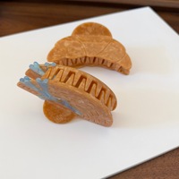 Jolies pinces à cheveux en acétate en forme de croissant, grandes pinces à cheveux style chapeau de paille, accessoires capillaires personnalisables pour femmes pour l'été