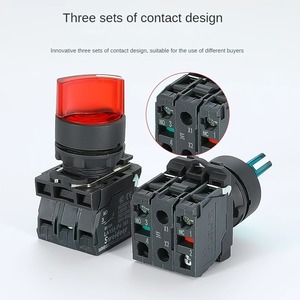 22mm sáng 2 vị trí lần lượt Knob Thiết bị chuyển mạch điện 3Postion Selector chuyển đổi quay với <span class=keywords><strong>LED</strong></span> chỉ số ánh sáng 12V 24V 220V 380V - Product Image 3