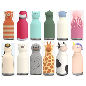 Thermos en acier personnalisable pour enfants de 500ml avec couvercle de dessin animé Bouteille d'eau animale mignonne - Product Image 2