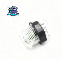 Bouton-poussoir en plastique éclairé 28 mm 250 V 16 A pour panneau de commande d'arcade DIY (version anglaise)