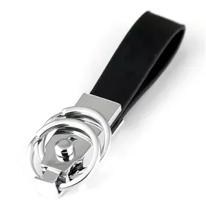 Съемный сквозной поясной ремень с двумя петлями черный ремешок брелок кожаный брелок - Product Image 1