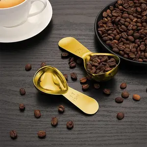 ช้อนตักกาแฟแบบไม่มีรอยขีดข่วนใช้ในครัวช้อนตักไอศกรีมทำจากโลหะใช้ตวงกาแฟ