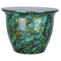 Pot de fleurs en plastique recyclé à effet pierre, résistant aux UV, empilable, pour jardin, 14,5 L, avec drainage, pour hydroponie par transfert d'eau