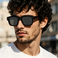 Lunettes de soleil carrées rétro en acétate, monture épaisse, style vintage, unisexe, vente en gros OEM Sunray