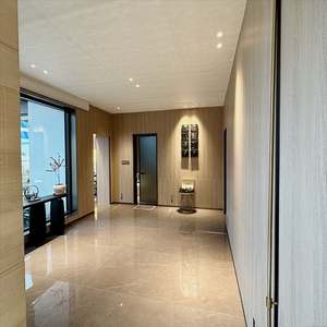 Panneaux muraux intérieurs en placage de bois naturel, panneau mural intégré, porte et armoires de même matériau et de même couleur - Product Image 5