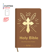Bible espagnole catholique de luxe avec bords dorés, couverture en cuir véritable, en espagnol, français et anglais, Bible personnalisée