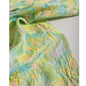 قماش جاكار بنقش زهري مصبوغ خيطي جديد من البوليستر الخالص موضة نسائية - Product Image 5