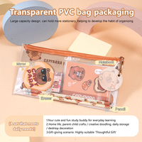 Kit de Útiles Escolares de Dibujos Animados de Capibara Kawaii con Estuche de PVC, Cuaderno, Lápiz, Borrador, Espejo y Set de Papelería