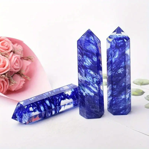 Torre de Cristal Azul Pulido al por Mayor para Decoración del Hogar y Regalos de Oficina - Product Image 4
