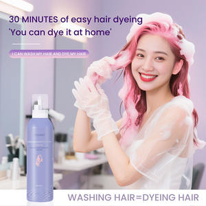 निजी लेबल लंबे स्थायी रंगीन स्वेटप्रूफ पौधे बालों का रंग क्रीम डाई आधारित फोम स्प्रे टिंट हेयर डाई मूस स्प्रे - Product Image 3