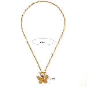 Collar de Moda Personalizado para Mujer, Chapado en Oro, Acero Inoxidable, Colgante de Mariposa, Collar de Varias Capas - Product Image 5