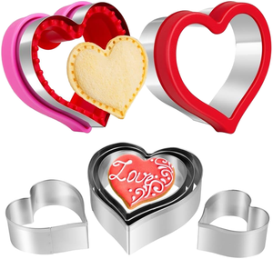Heart Shape Sandwich Cutter And Sealer Set Kids <b>Cookie</b> Fruit Vegetable <b>Cutting</b> Mould - Product Image 1