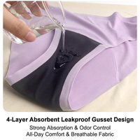 Ropa Interior Menstrual de Flujo Abundante Personalizada al por Mayor OEM, Nylon, Entrepierna Ancha, 4 Capas Absorbentes, a Prueba de Fugas, Sin Costuras, para Mujeres