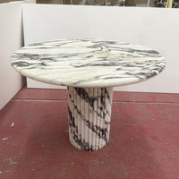 Table à manger ronde en marbre Calacatta Viola de Cammy Stone, design moderne, meubles en pierre naturelle pour hôtel, cuisine, salon