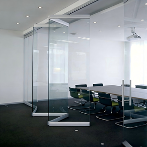 Portes coulissantes accordéon en verre trempé isolant pour patio moderne haut de gamme, portes pliantes sans cadre en aluminium sur mesure pour salon - Product Image 1
