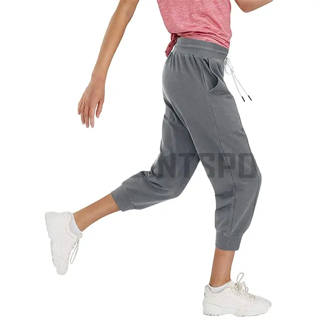 カスタム印刷ロゴスパンデックスコットン女性ジョガーカジュアルパンツレディース用スウェットパンツ