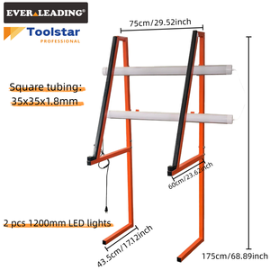 แท่นตรวจสอบกระจกรถยนต์แบบติดผนังพร้อมไฟ LED, ชั้นวางซ่อมกระจกรถยนต์, สถานีตรวจจับตำหนิสี - Product Image 2