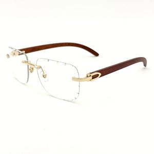 Lunettes de soleil élégantes à dégradé de couleurs avec logo personnalisé, protection UV400, monture en bois sans bordure, carrées, pour hommes et femmes - Product Image 6