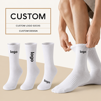 Vente en gros de chaussettes de sport personnalisées en coton avec logo jacquard, chaussettes de sport pour hommes personnalisées