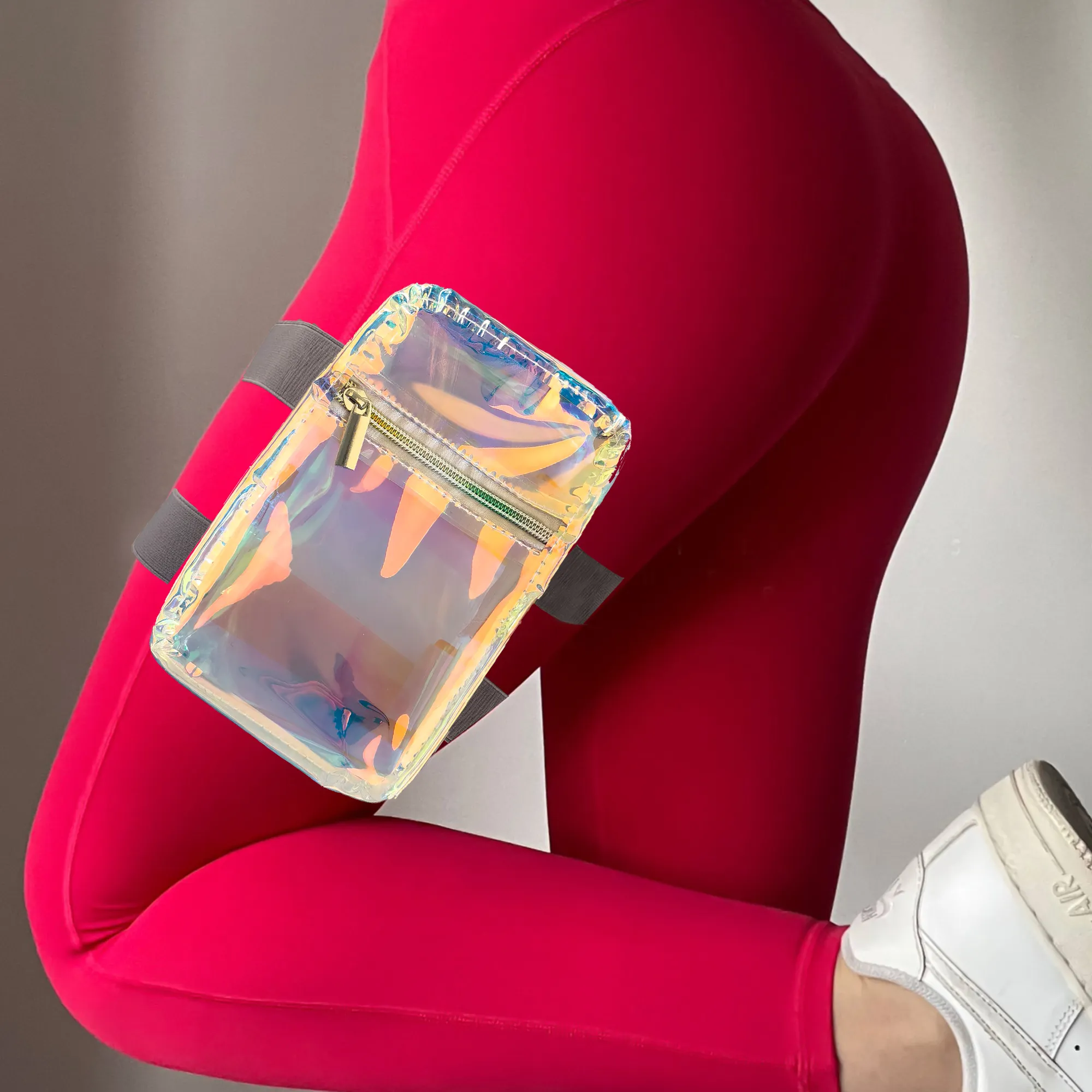 2024 New Clear Holographic Drop leg Bag Outdoor waterproof Thigh Leg Bags Custom Women Carnival Leg Phone Bag